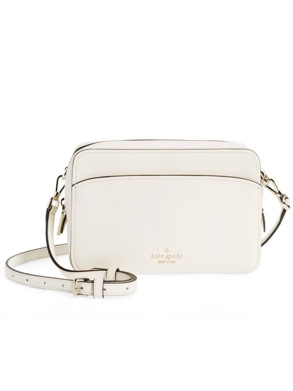 KATE SPADE ♠️ New York "Lauryn" SAFFIANO LEATHER PARCHMENT CAMERA BAG🌟LIKE NEW🌟